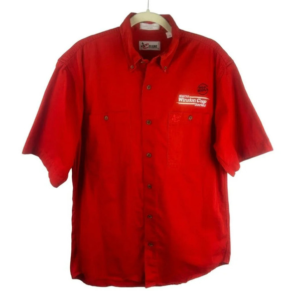 Vintage Nascar Chase Authentics Button Down Shirt Men Medium Red Winston Cup 90s - Picture 1 of 7